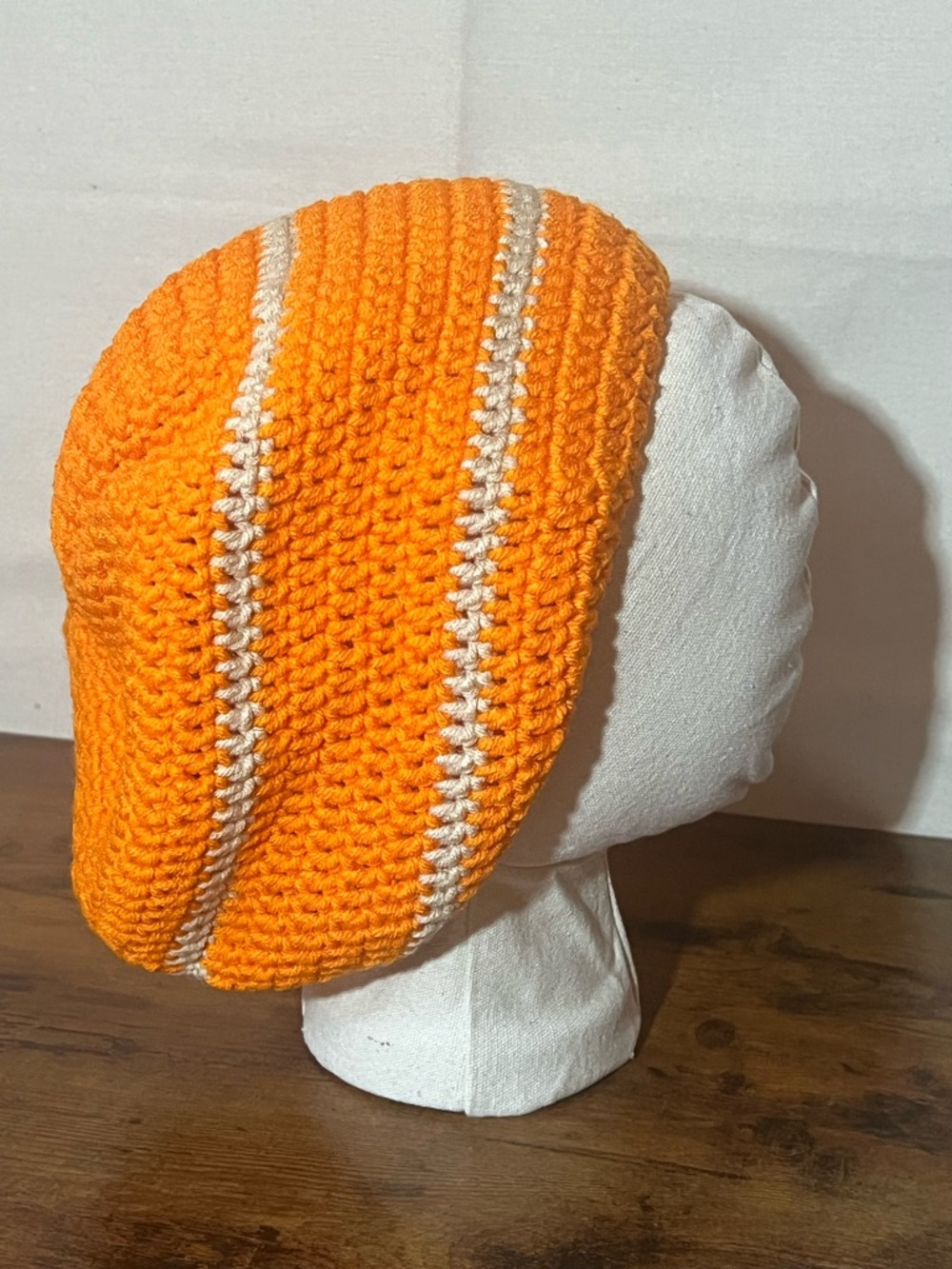 Handmade Crochet Rasta Tam Hat | Slouchy Beanie for Locs | Orange